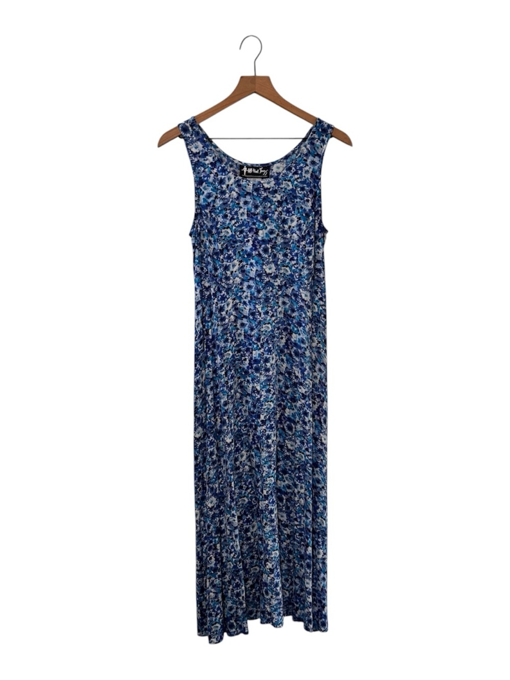 VINTAGE All That Jazz Blue Sleeveless Floral Corset Back Dress